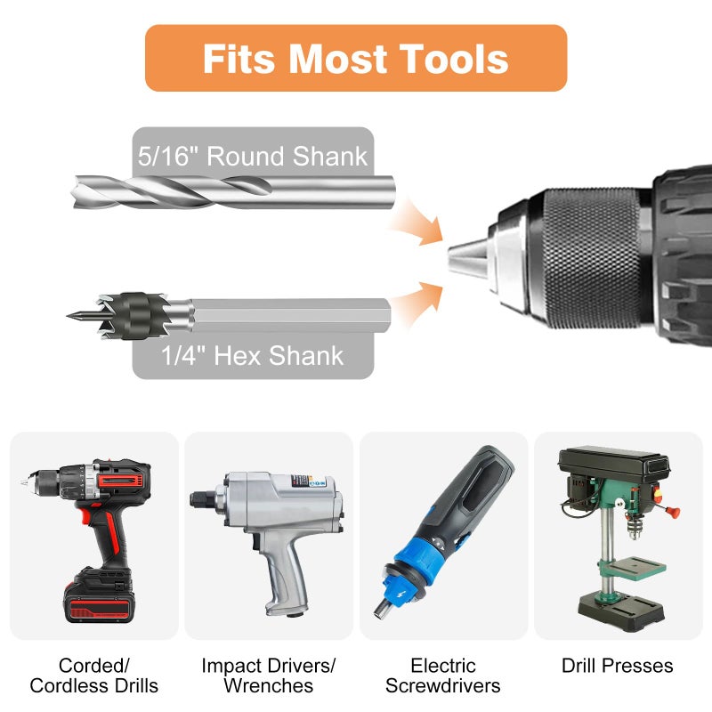 EEEKit 9PCS Rotary Spot Weld Cutter 3/8", HSS Spot Weld Removal Tool with 5/16" Twist Drill Bit for Metal, Double Sided Spot-Weld Drill Bits for Automobile, Masonry Drilling Bit for Removing Spot-Weld - Image 5